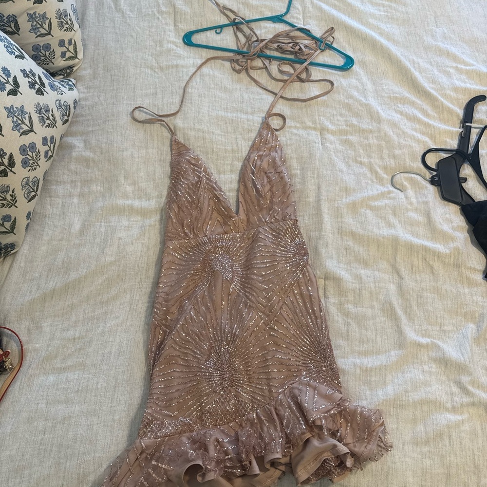 Hello Molly Shimmering Nude Dress